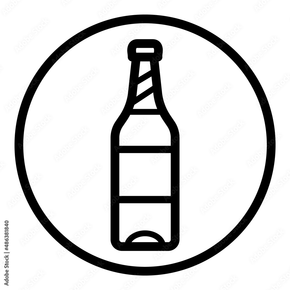 Bottle Flat Icon Isolated On White Background Bottle Flat Icon Isolated On White Background