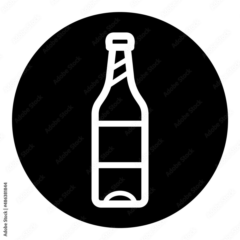 Bottle Flat Icon Isolated On White Background Bottle Flat Icon Isolated On White Background