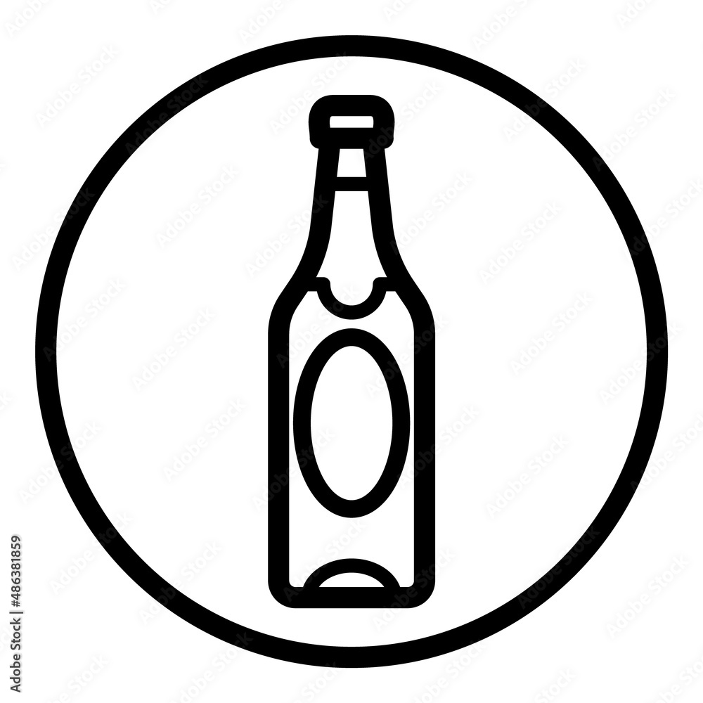 Bottle Flat Icon Isolated On White Background Bottle Flat Icon Isolated On White Background