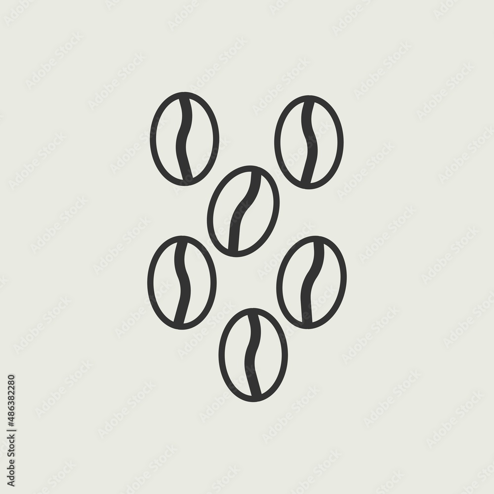 Naklejka premium Coffee_beans vector icon illustration sign
