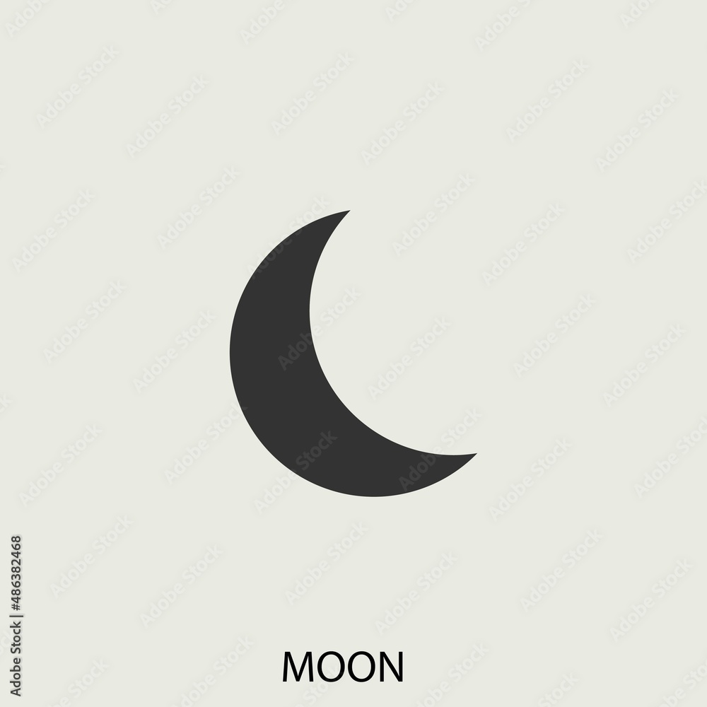 Moon vector icon illustration sign Moon vector icon illustration sign