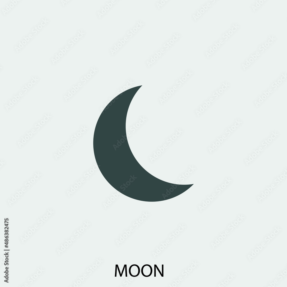 Moon vector icon illustration sign Moon vector icon illustration sign