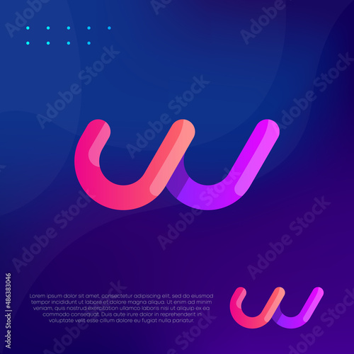 Letter W Modern Gradient Logo Design Icon Template