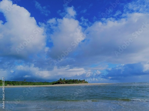 beach with blue sky