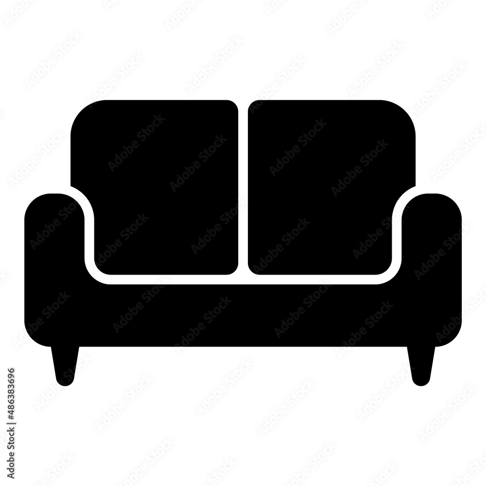 Sofa Flat Icon Isolated On White Background Sofa Flat Icon Isolated On White Background