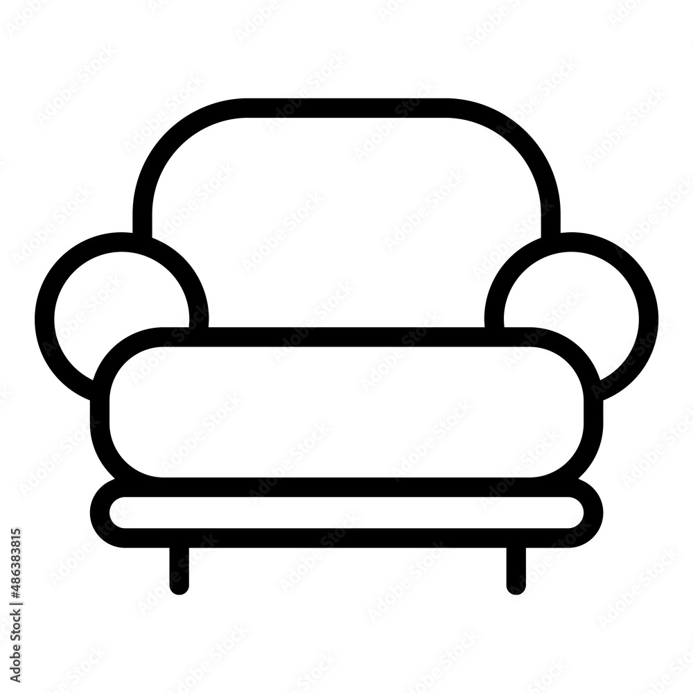 Armchair Flat Icon Isolated On White Background Armchair Flat Icon Isolated On White Background