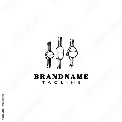 fishing float logo cartoon icon design template black isolated vector