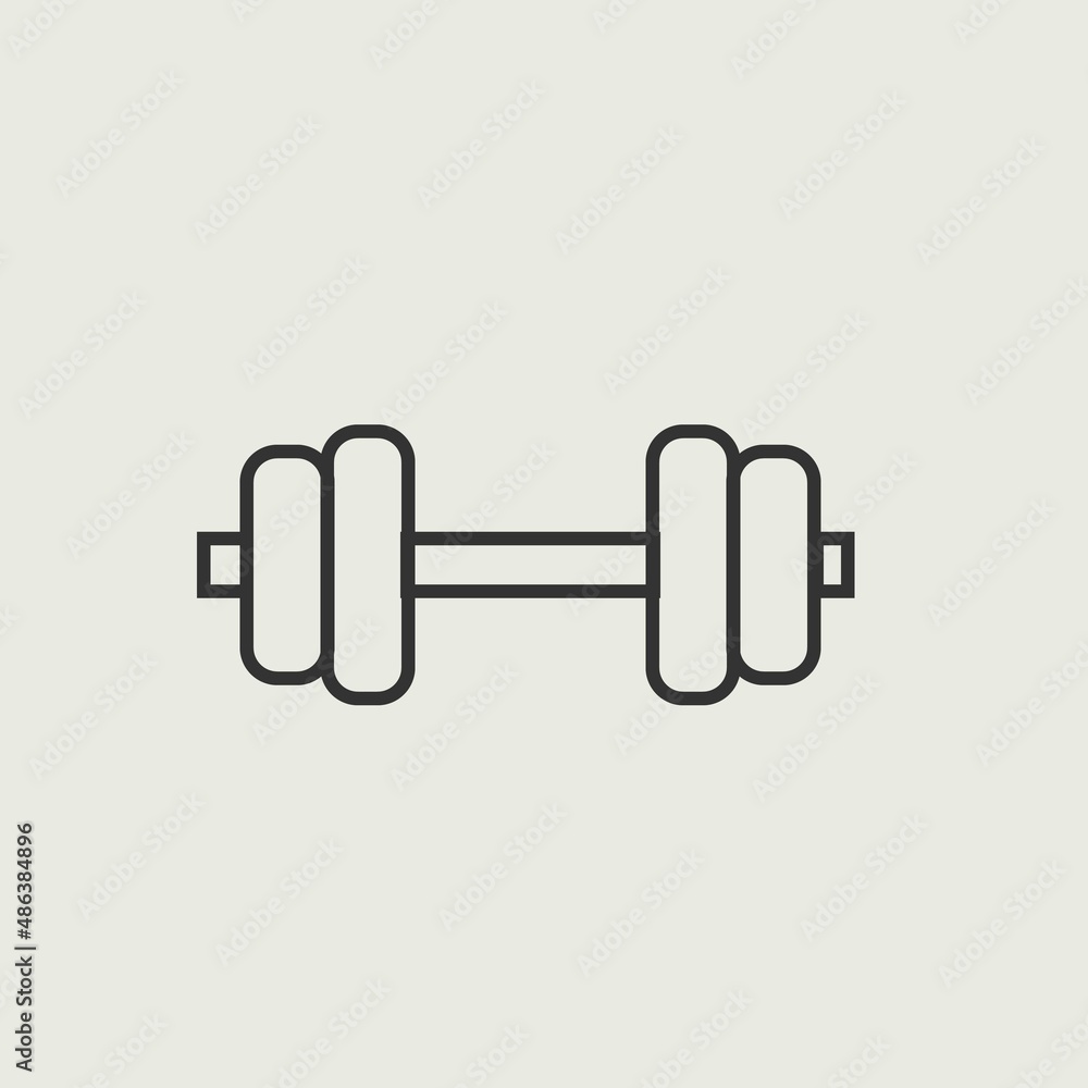 Dumbbell vector icon illustration sign Dumbbell vector icon illustration sign
