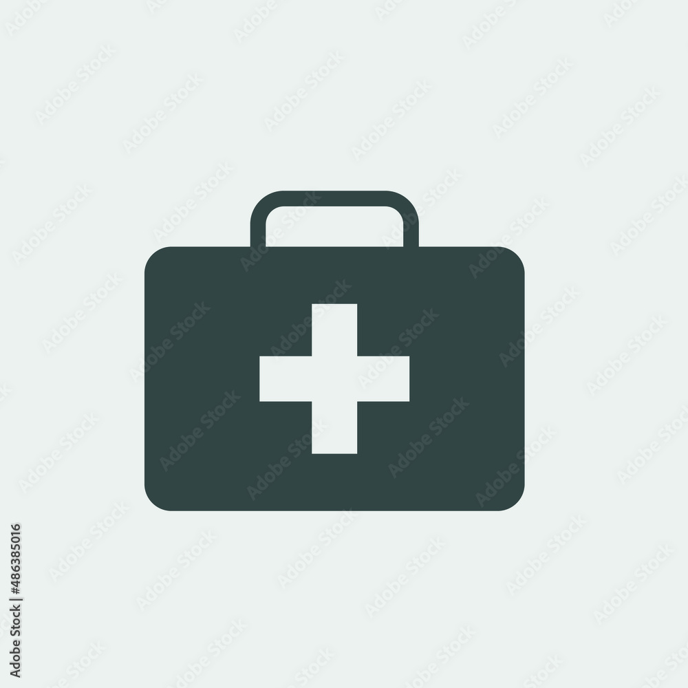 First aid kit box vector icon illustration sign First aid kit box vector icon illustration sign
