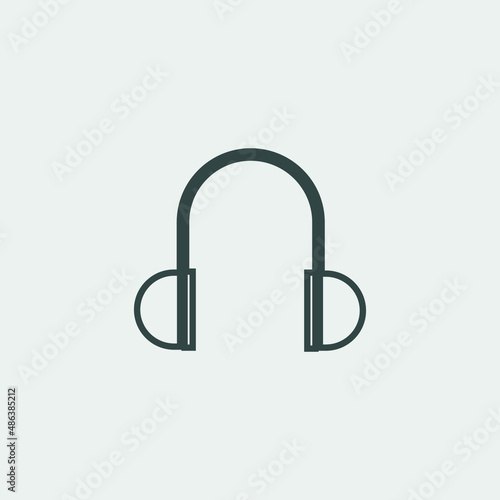 Headphones vector icon illustration signPrint