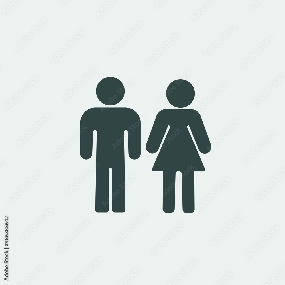 Man and woman standing vector icon illustration sign Man and woman standing vector icon illustration sign