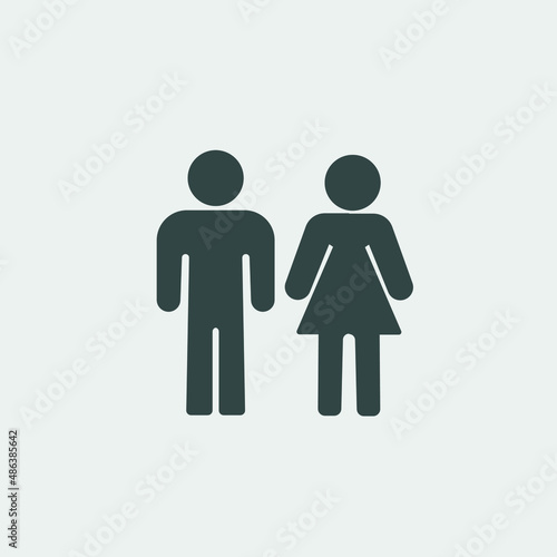 Man and woman standing vector icon illustration sign