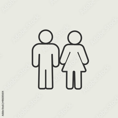 Man and woman standing vector icon illustration sign