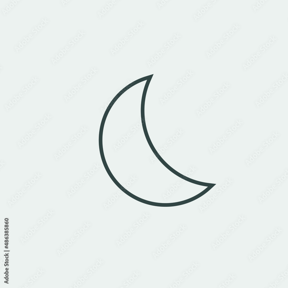 Moon vector icon illustration sign Moon vector icon illustration sign