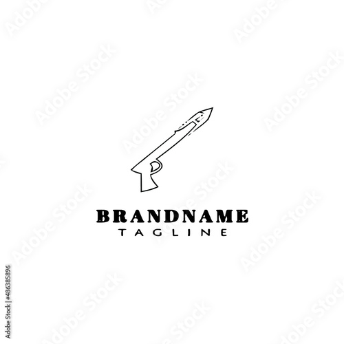 spearfishing gun logo icon design template vector