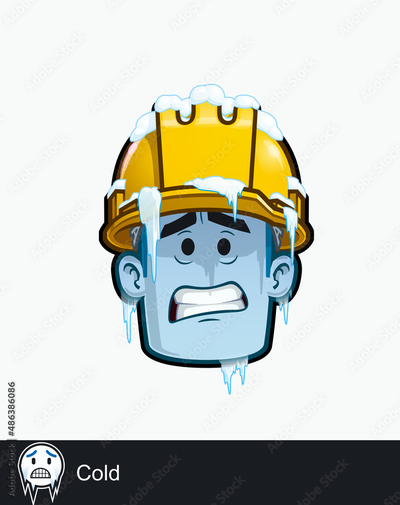 Construction Worker - Expressions - Unwell - Cold - Freezing Construction Worker - Expressions - Unwell - Cold - Freezing