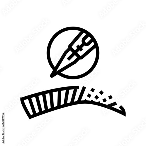 nano brows line icon vector. nano brows sign. isolated contour symbol black illustration
