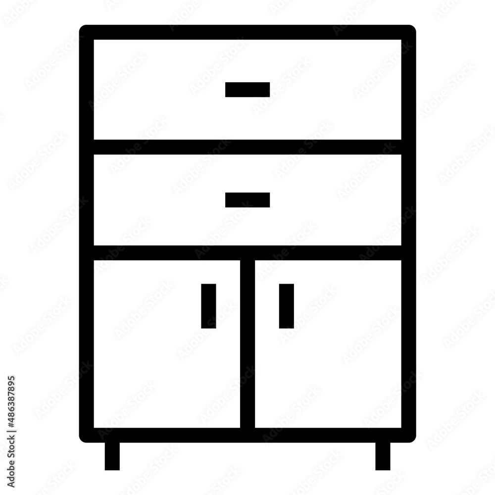 Cupboard Flat Icon Isolated On White Background Cupboard Flat Icon Isolated On White Background
