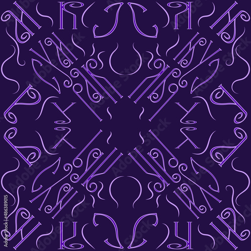 Lettering pattern, calligraphy print, graffiti effect typography style