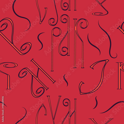 Lettering pattern, calligraphy print, graffiti effect typography style