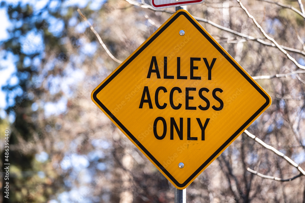 Road sign Alley Access Only 