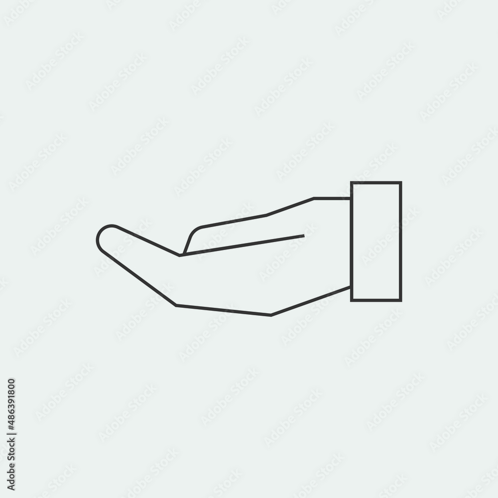 Hand vector icon illustration sign Hand vector icon illustration sign
