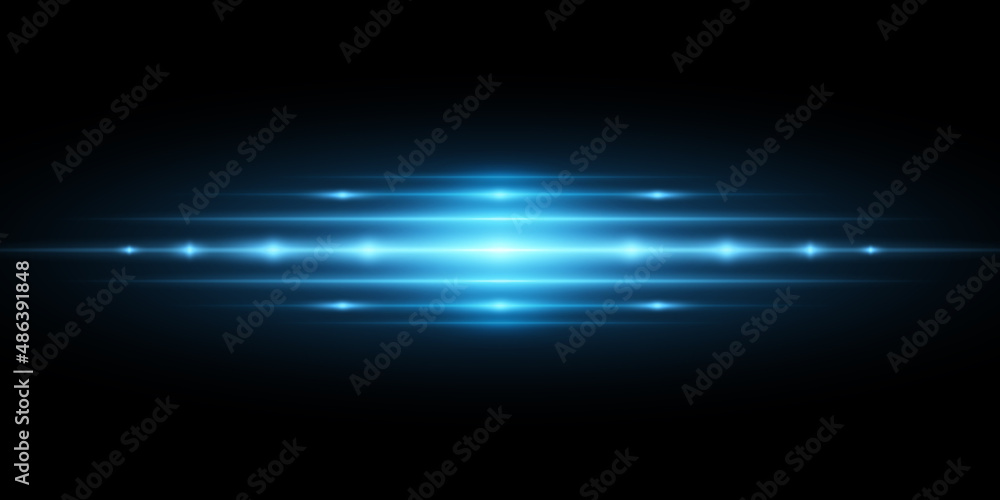 Hi-tech blue light effect isolated on black background. Vector flash for your project. Lens flare and glare. Sci-fi blue rays. Glowing lines with sparks Hi-tech blue light effect isolated on black background. Vector flash for your project. Lens flare and glare. Sci-fi blue rays. Glowing lines with sparks