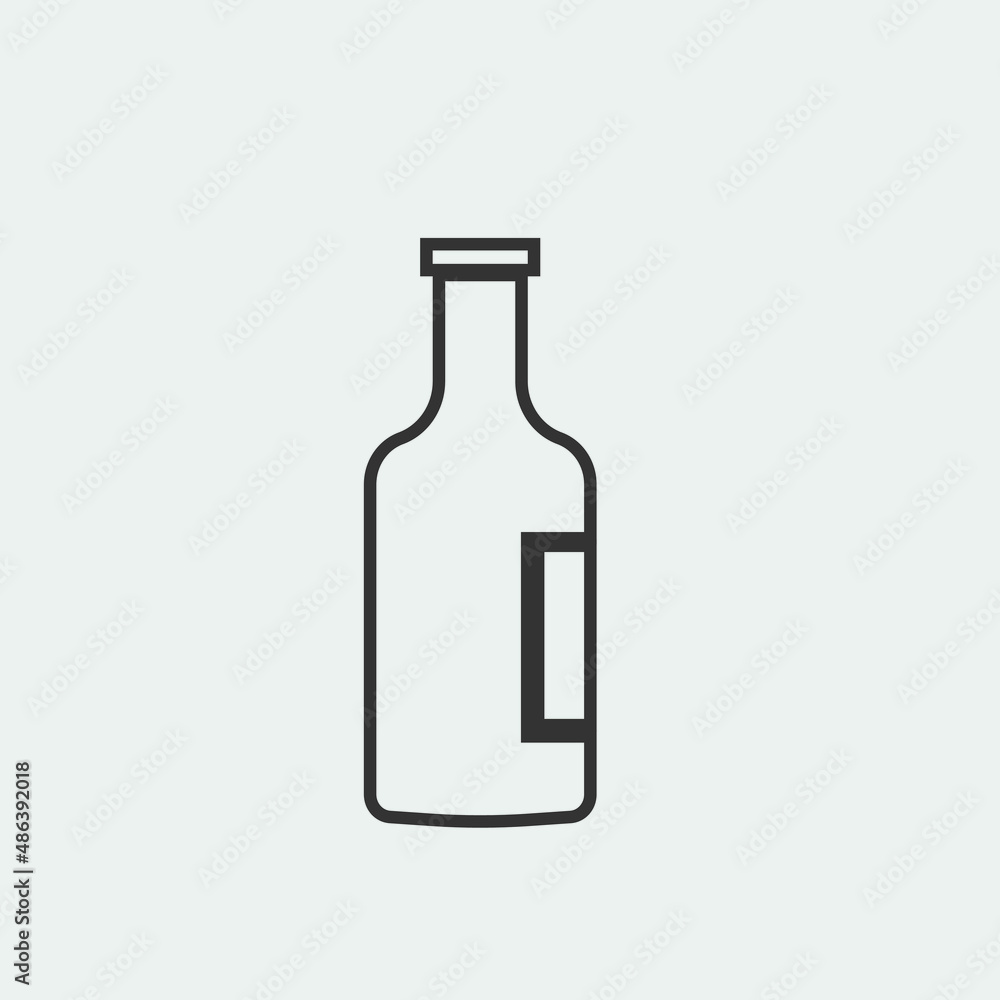 Bottle of beer vector icon illustration sign Bottle of beer vector icon illustration sign