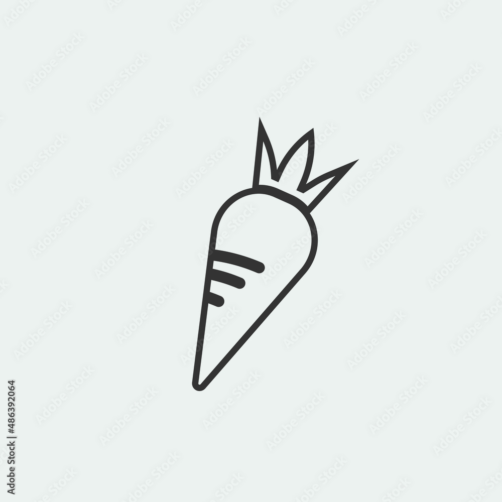 Carrot vector icon illustration sign Carrot vector icon illustration sign