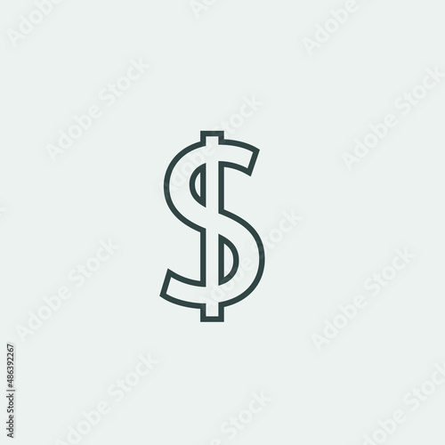 Dollar sign vector icon illustration sign