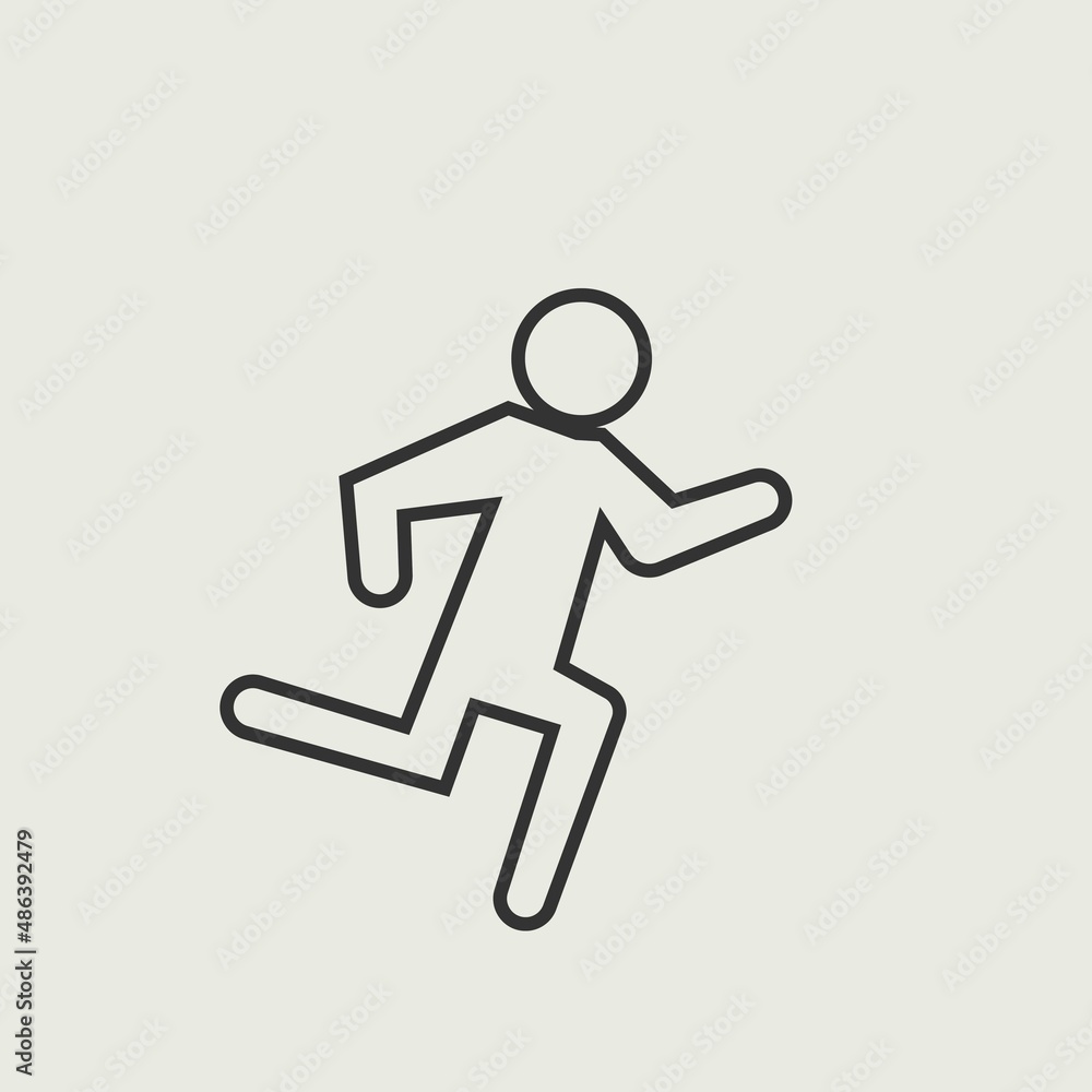 Running man vector icon illustration sign Running man vector icon illustration sign