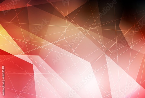 Light Red, Yellow vector texture with triangular style.