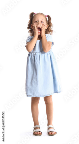 Shocked little girl in blue...