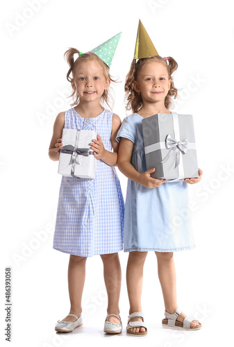 Funny little girls in party...