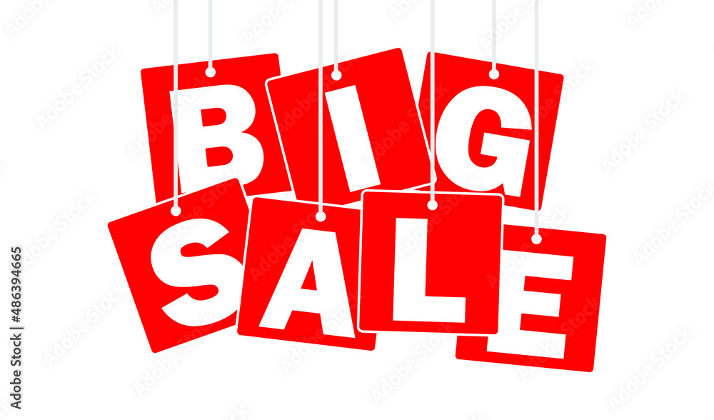 Big Sale price sale vector hanging on a string