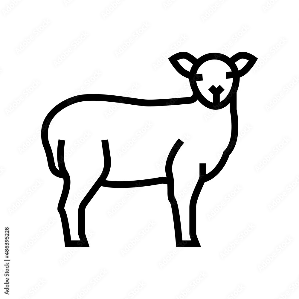 lamb domestic farm animal line icon vector. lamb domestic farm animal sign. isolated contour symbol black illustration lamb domestic farm animal line icon vector. lamb domestic farm animal sign. isolated contour symbol black illustration