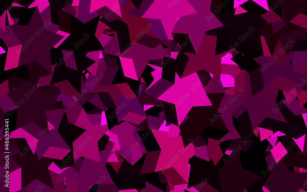 Dark Pink vector pattern with christmas stars. Dark Pink vector pattern with christmas stars.