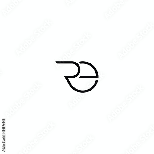 initial letter RE logo simple and modern vector design