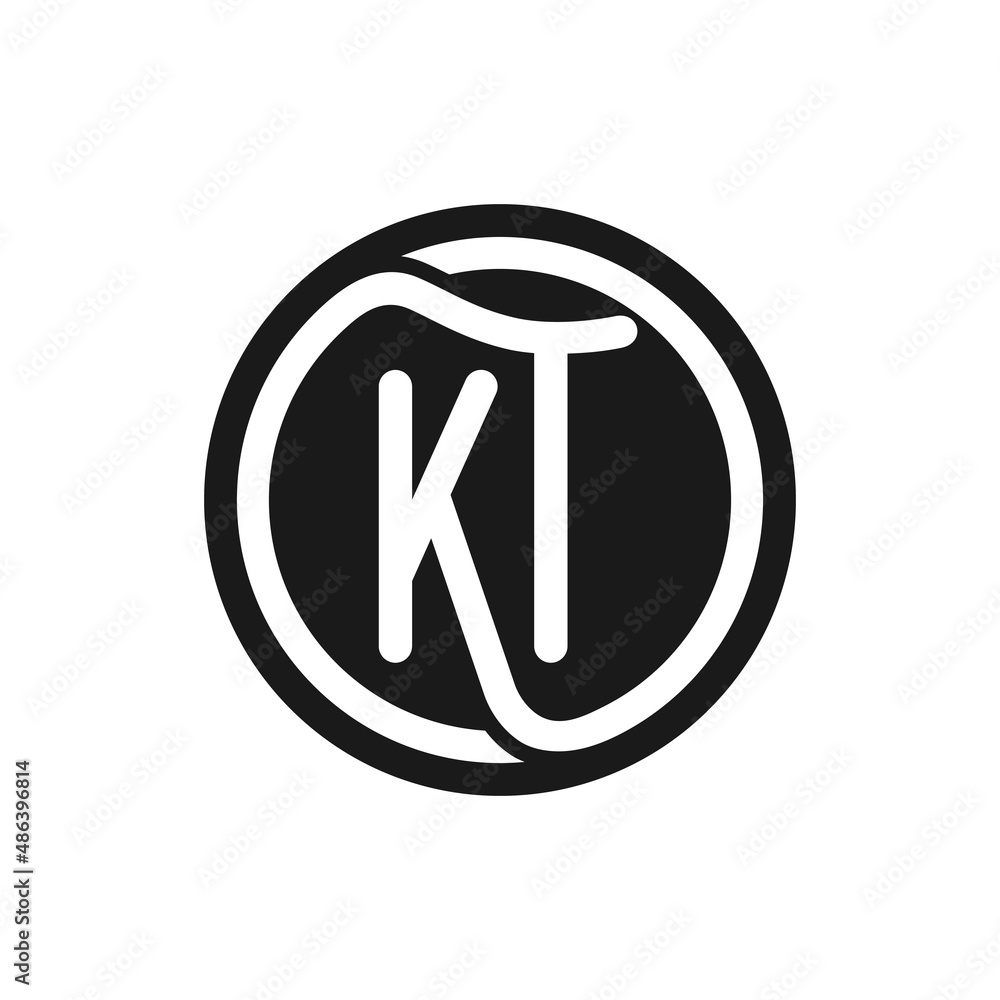 circle illustration logo with letter KT circle illustration logo with letter KT