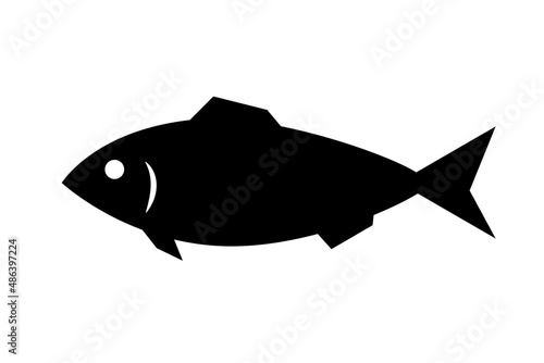 魚の白黒イラスト