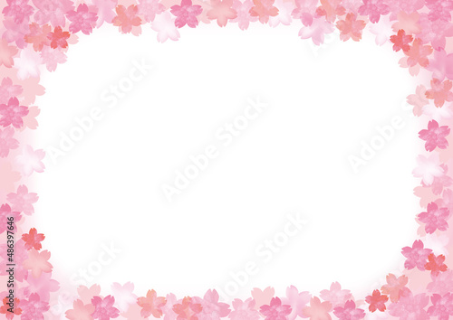 桜の花の水彩風手描きフレーム © 詩織
