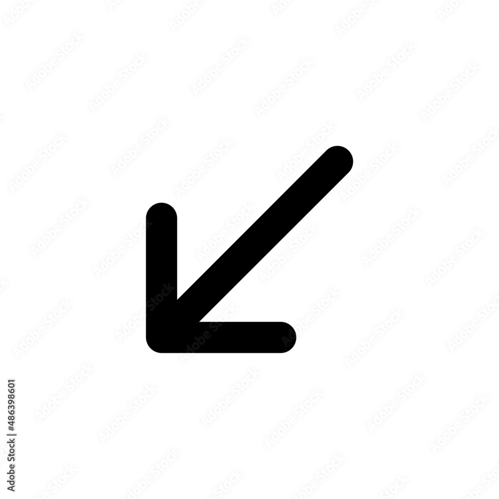 down left icon - outline style down left icon - outline style