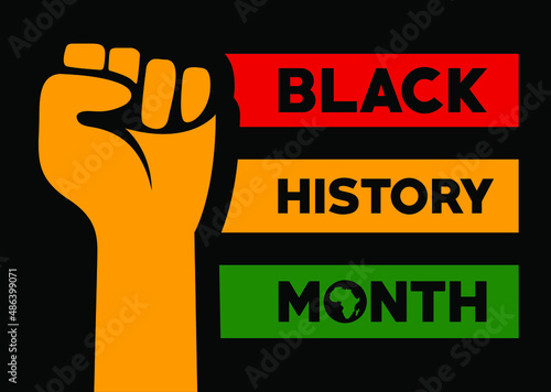 Celebrate of Black History Month design. Vector illustration and icon symbol. Logotype and word mark. photo