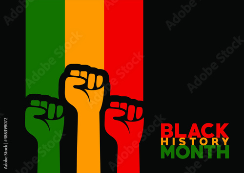 Celebrate of Black History Month design. Vector illustration and icon symbol. Logotype and word mark.