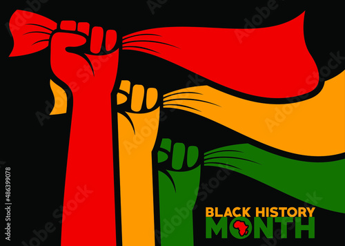 Celebrate of Black History Month design. Vector illustration and icon symbol. Logotype and word mark. photo