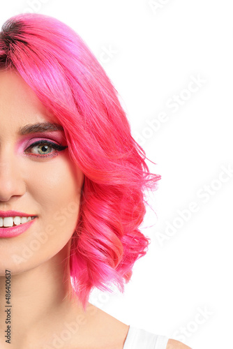Stylish woman with bright h...