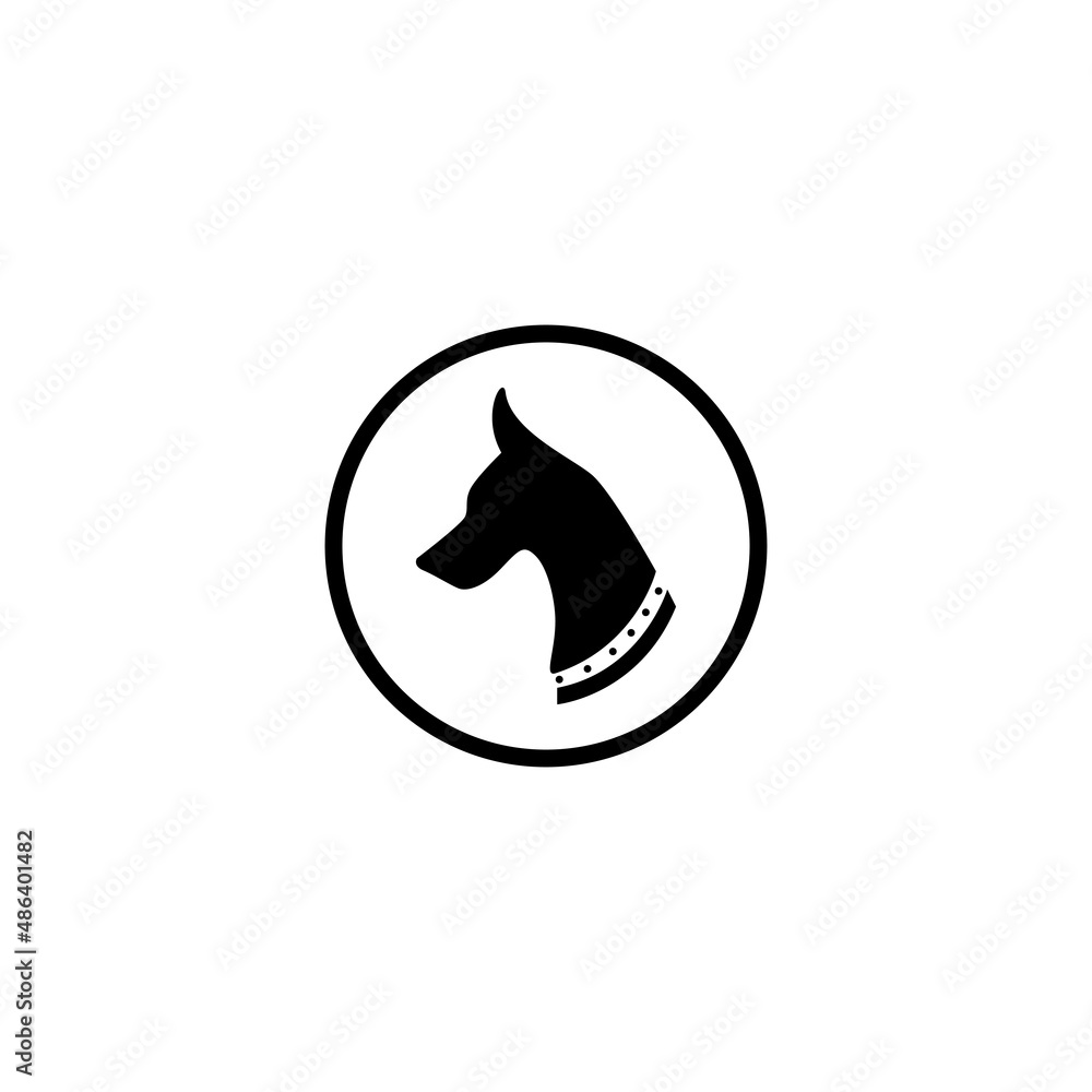 dog head  bloodhound   silhouette logo vector icon symbol illustration design
