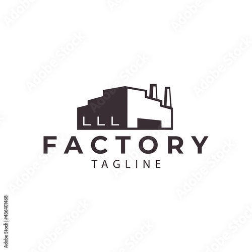 factory building chimney vector logo modern symbol icon illustration design
