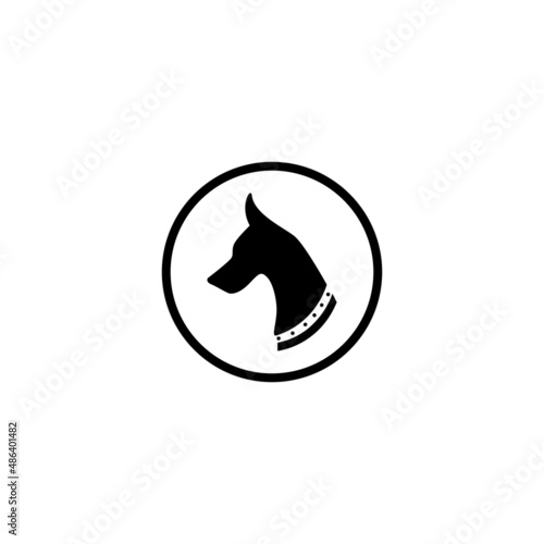 dog head  bloodhound   silhouette logo vector icon symbol illustration design