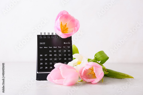 March 2022 desk calendar wi...